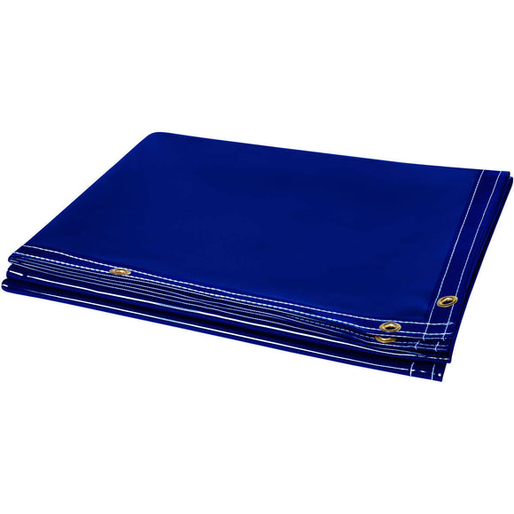 6' x 10'Welding Curtain - 14 mil Flame Retardant Tinted Transparent Vinyl - Blue