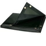 6' x 10' Welding Curtain - 14 mil Flame Retardant Tinted Transparent Vinyl - Dark Green