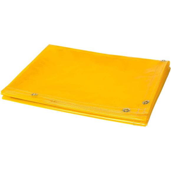 6' x 8' Welding Curtain - 14 mil Flame Retardant Tinted Transparent Vinyl - Yellow