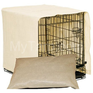 Coolaroo Dog Crate Cover + Dog Pillow Combo - X Large - Desert Sand Color
