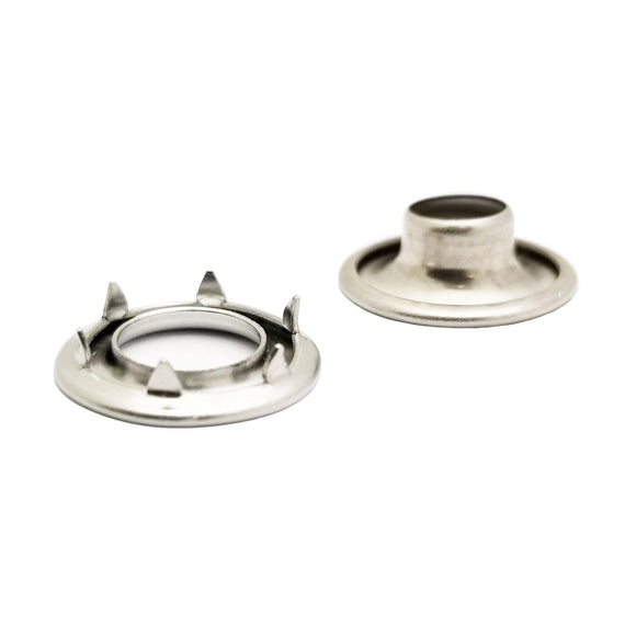 Stainless Steel Spur Grommets - Rolled Rim Grommets with Spur Washers - 304 Stainless Steel