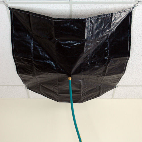 Sigman 10' x 10' Drain Tarp - Roof Ceiling Leak Diverter Tarp - Silver Black
