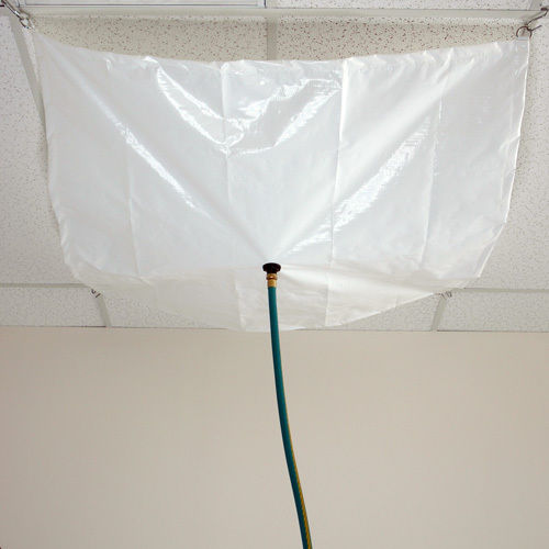 Sigman 5 x 5 Drain Tarp Roof Ceiling Leak Diverter Tarp White Poly