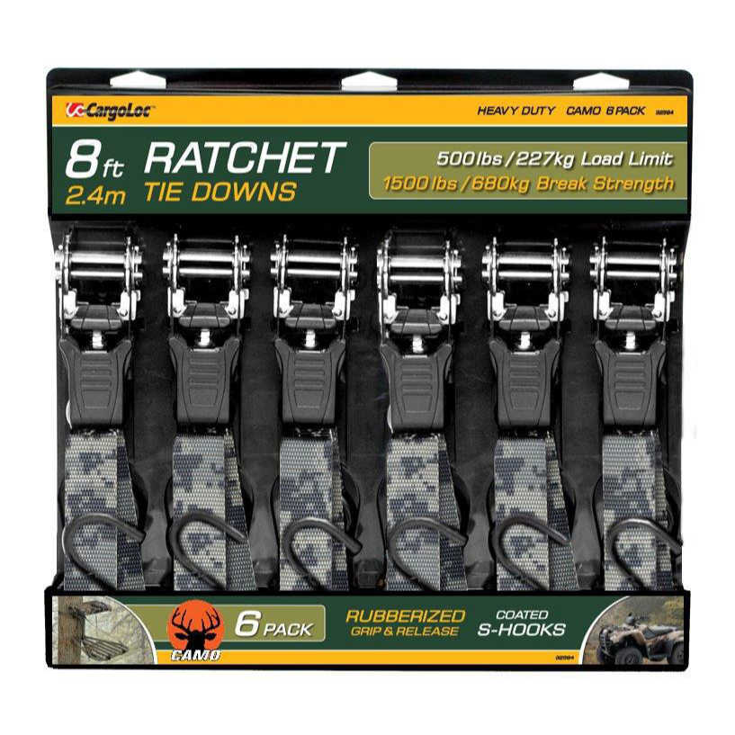 8-Pack Of 1" X 13 Ft Ratchet Tie Down Straps With S Hooks - Cargo Securement, US Seller