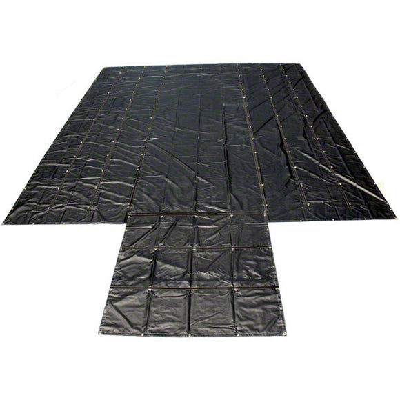 Sigman 10' Drop Flatbed Lumber Tarp 27' x 28' - 14 oz Vinyl Coated Polyester - 3 Rows D-Rings - Made in USA