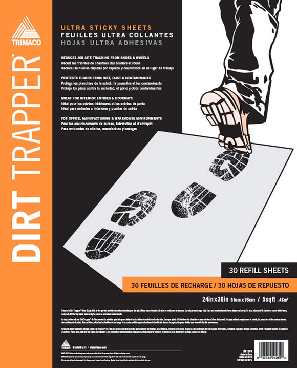 Dirt Trapper Ultra Sticky Mat - 15 Layer Refill - 24