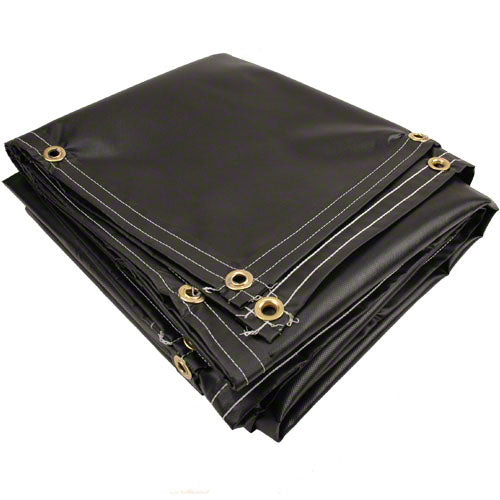 Sigman 10' x 12' 40 OZ Vinyl Coated Polyester Tarp - Made in USA - Black