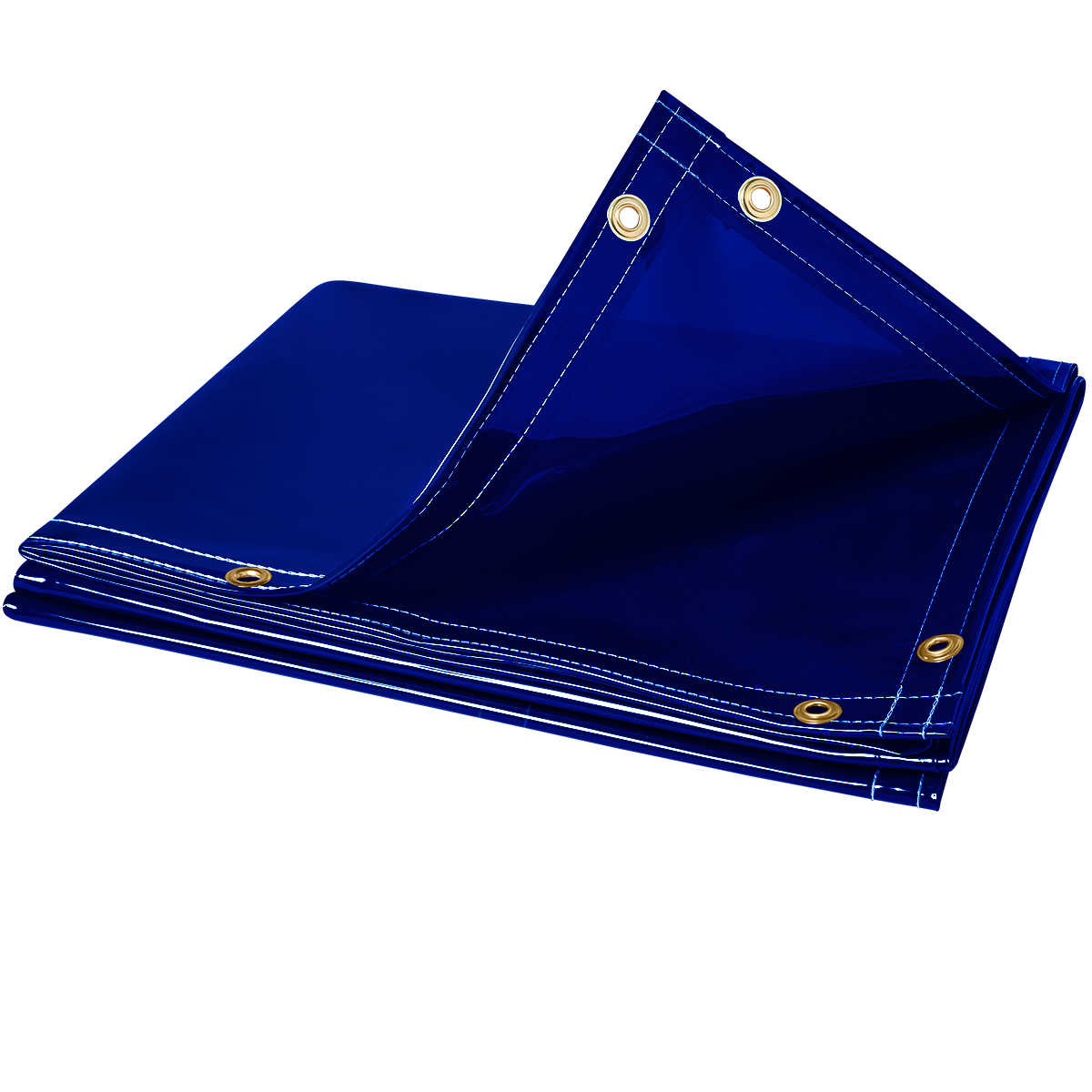 6' x 8' Welding Curtain - 14 mil Flame Retardant Tinted Transparent Vinyl - Blue