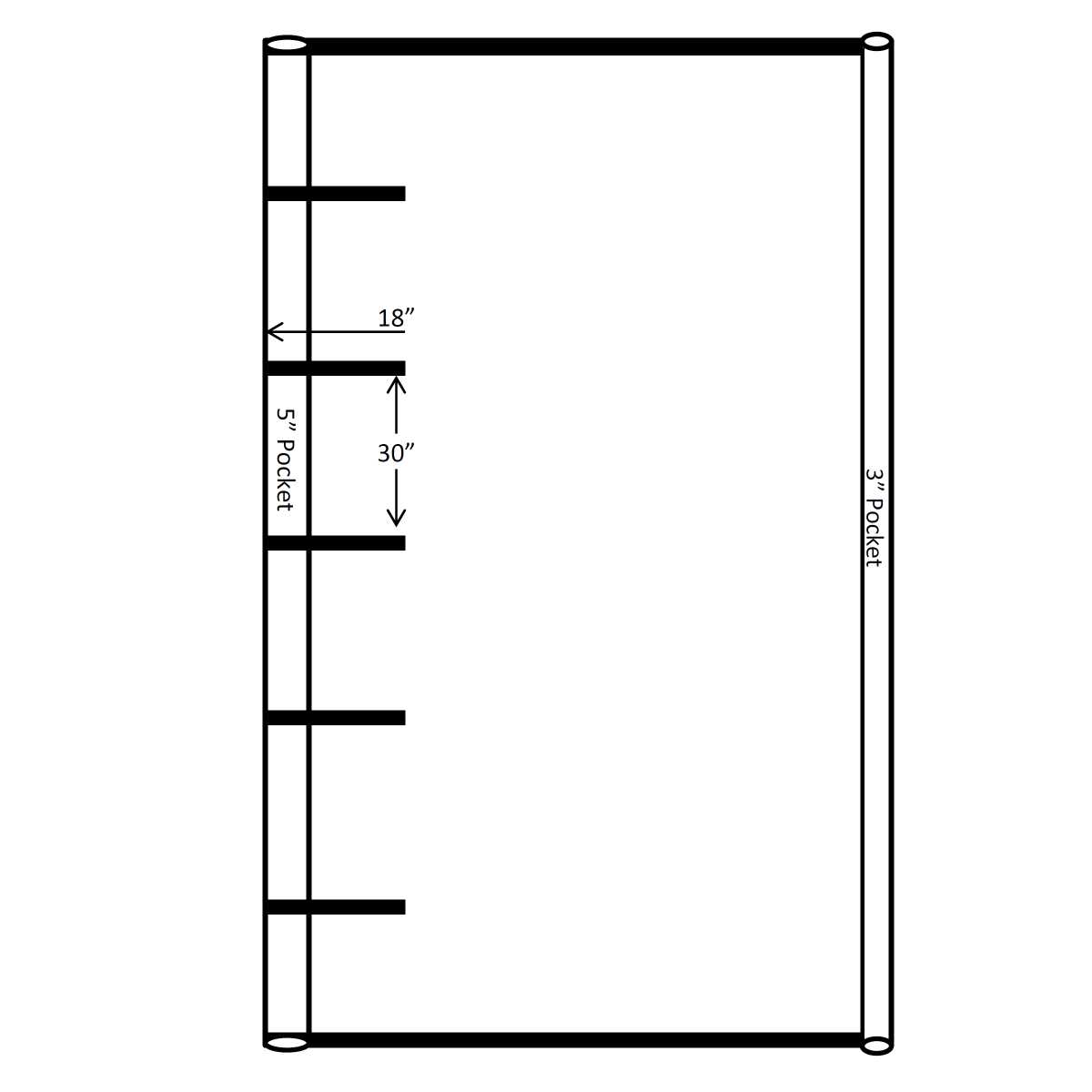 Sigman Side Roll Dump Truck Tarp 10' x 35' - For 8 ft Wide Trailer - Black