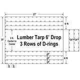 Sigman 6' Drop Lightweight Flatbed Tarp 27' x 20' - 14 oz Ripstop Vinyl Coated Polyester