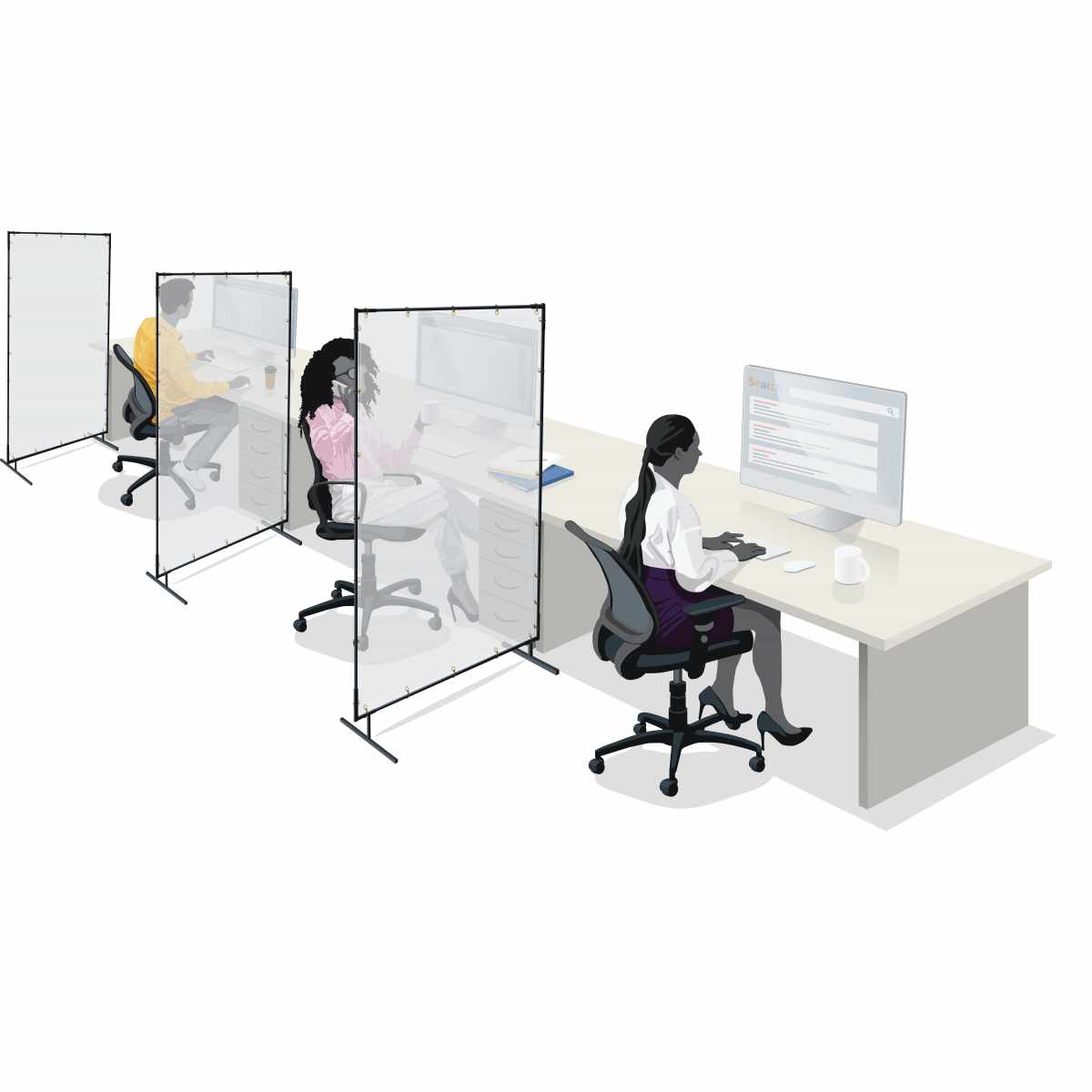 6' x 10' Welding Screen With Frame - Blue 14 MIL Tinted Transparent Vinyl