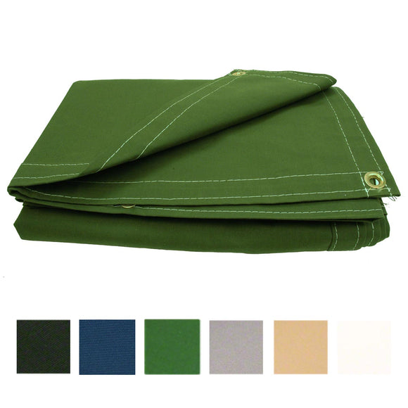 Boat Covers: 8' x 10' Canvas Boat Cover Tarp - Heavy Duty Boat Tarps –