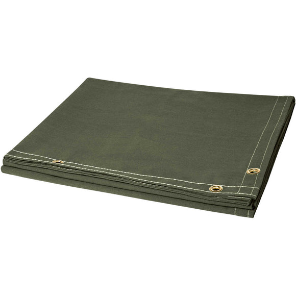 6' x 8' Welding Curtain - 12 oz Flame Retardant Canvas Duck - Olive Green