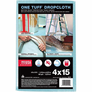 Trimaco 90099 One Tuff 4' x 15' DuPont Sontara Drop Cloth - Light Blue