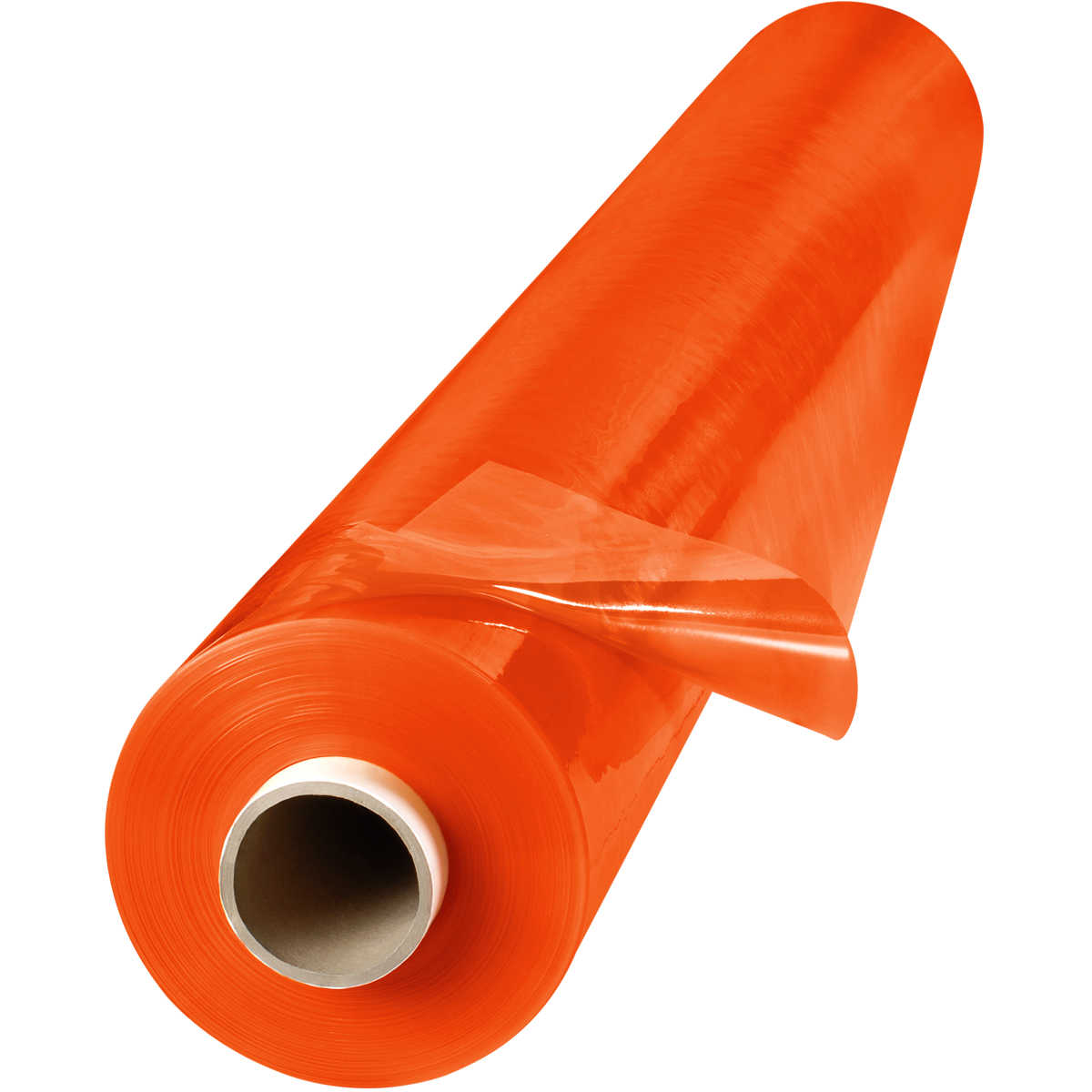 60" x 81 Yards Welding Curtain Roll - 14 mil Flame Retardant Tinted Transparent Vinyl - No Grommets - Orange