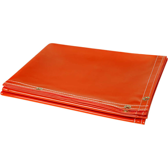 6' x 10' Welding Curtain - 14 mil Flame Retardant Tinted Transparent Vinyl - Orange