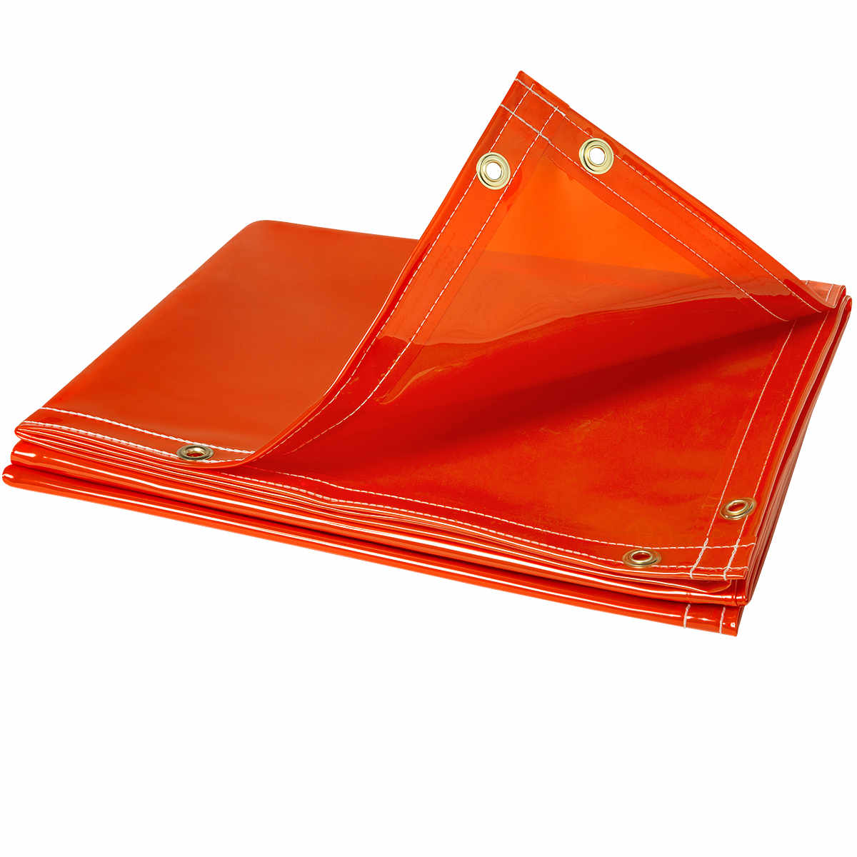 6' x 6' Welding Curtain - 40 mil Flame Retardant Tinted Transparent Vinyl - Orange