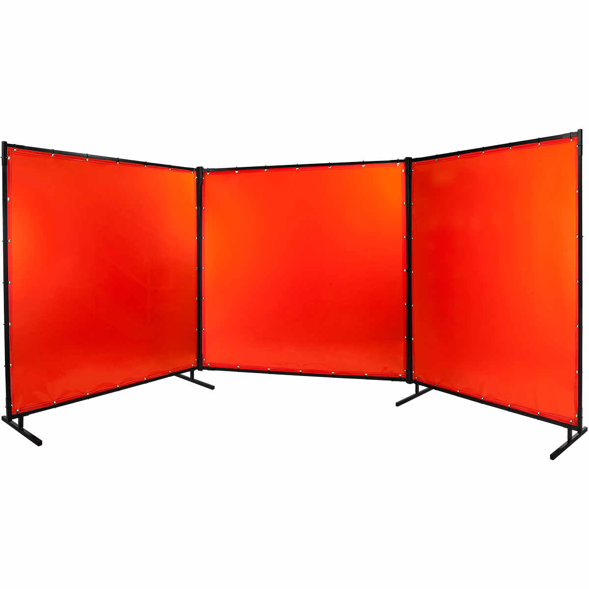 6' x 6' Welding Screen With Heavy Duty Frame - Orange 40 MIL Tinted Transparent Vinyl