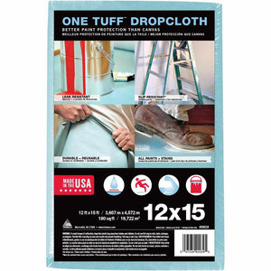 Trimaco 90039 One Tuff 12' x 15' DuPont Sontara Drop Cloth - Light Blue