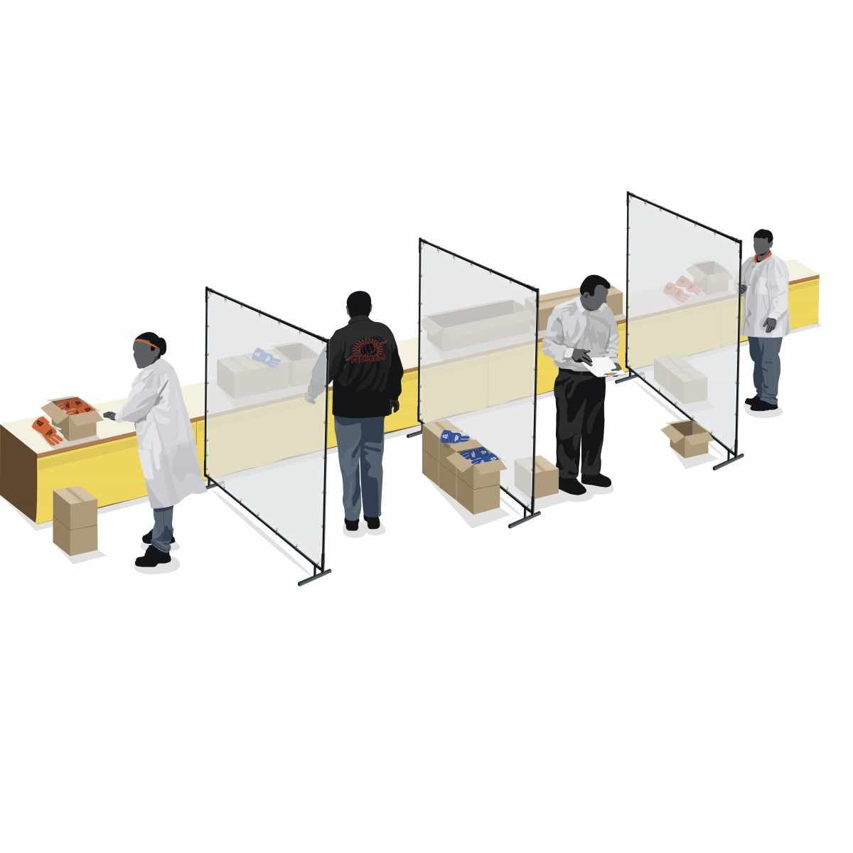 6' x 6' Welding Screen With Heavy Duty Frame - Orange 40 MIL Tinted Transparent Vinyl