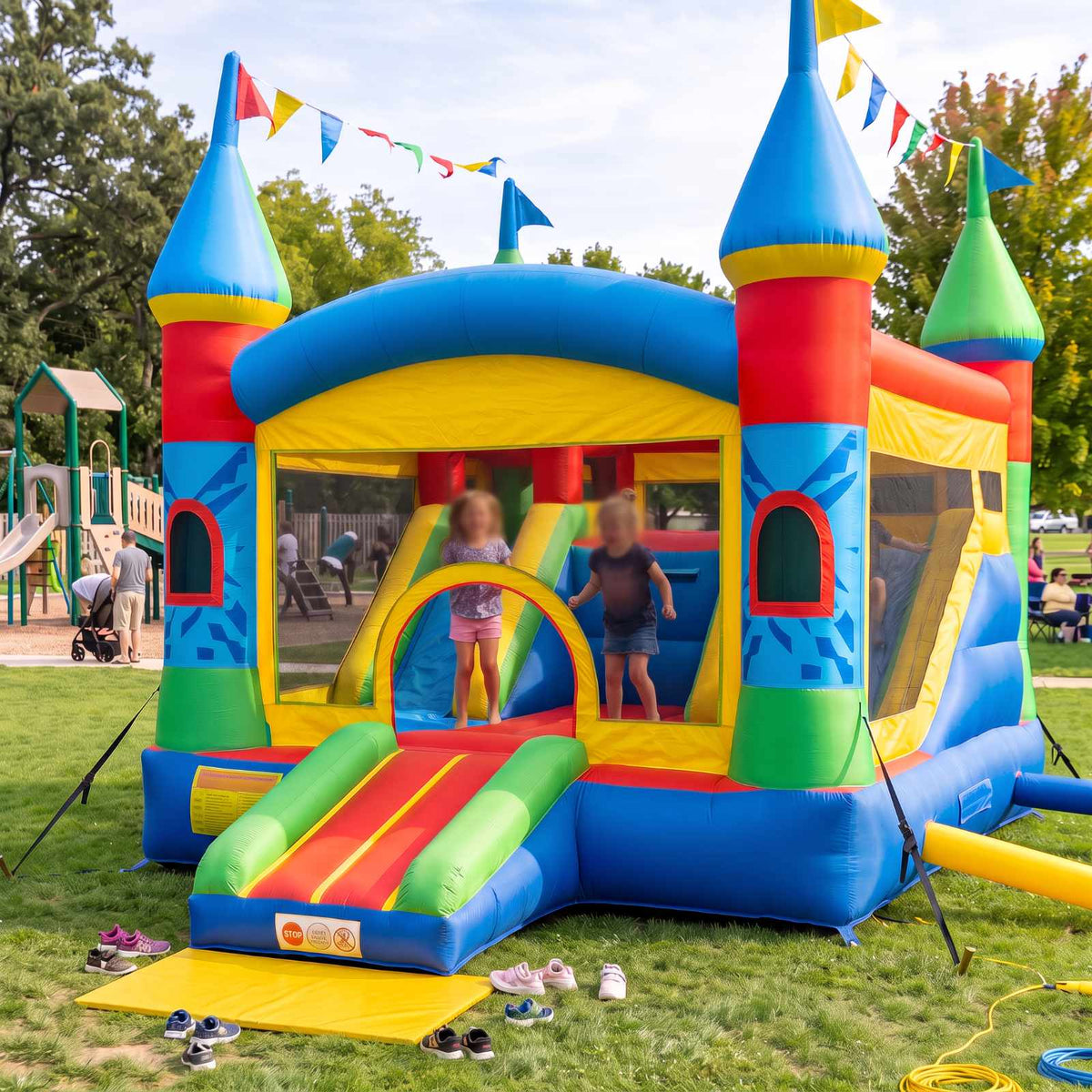 18.5 oz Inflatable Bounce House Vinyl Fabric - 61" Width - By the Yard or Roll
