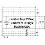 Sigman 8' Drop Lightweight Flatbed Tarp 27' x 24' - Airbag Fabric Side Walls