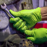 Clearance - Gloveworks Green Nitrile Gloves Disposable Heavy Duty - Latex Free Gloves - Powder Free - 100-Pack - GWGN