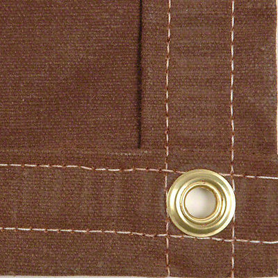 Sigman 10' x 16' Heavy Duty Cotton Canvas Tarp 18 OZ - Brown - Made in USA