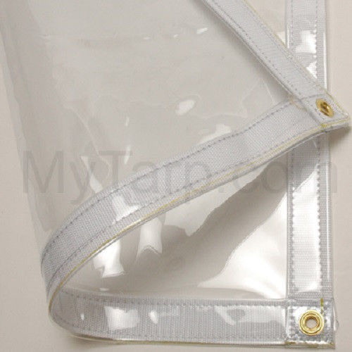 6' x 10' Room Divider Curtain - 20 MIL Crystal Clear Flame Retardant Vinyl - Grommet Every 1 ft - Made in USA