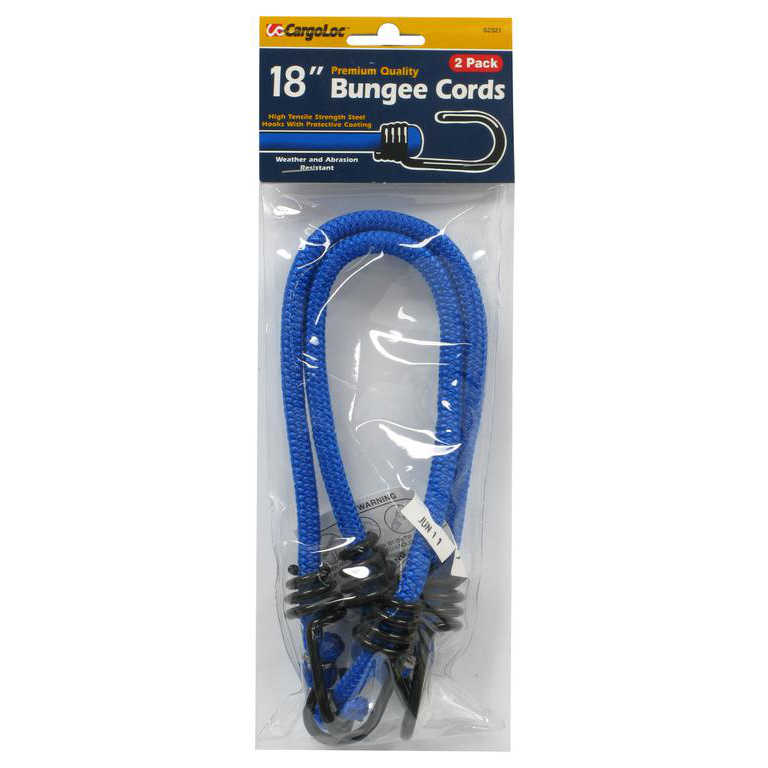 CargoLoc 18" Bungee Cords - Blue Color - 2 Pack