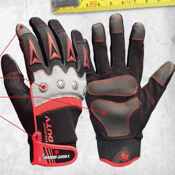 True Grip Heavy Duty Work Gloves With Touchscreen Fingers