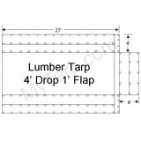 Sigman 4' Drop Flatbed Lumber Tarp Heavy Duty 27' x 16' - 18 oz Vinyl Coated Polyester