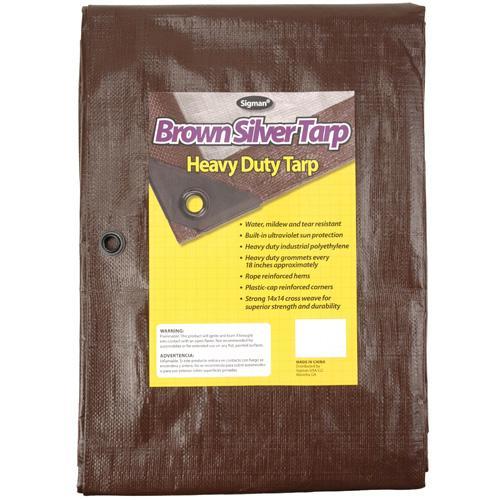 Sigman 10' x 12' Brown Silver Heavy Duty Tarp