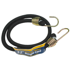 CargoLoc 32" Industrial Strength Black Bungee Cords with Dichromte Steel Hooks - 10 Pack