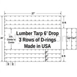 Sigman 6' Drop Lightweight Flatbed Tarp 27' x 20' - Airbag Fabric Side Walls