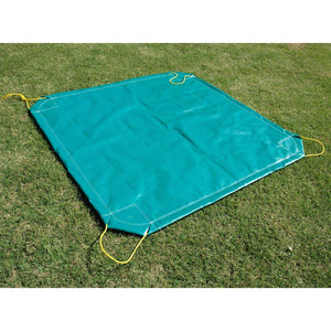 Clearance - 9' x 9' Drawstring Leaf Tarp - Yard Tarp with Handles - 10 oz Vinyl Coated Polyester - Green - Made in USA