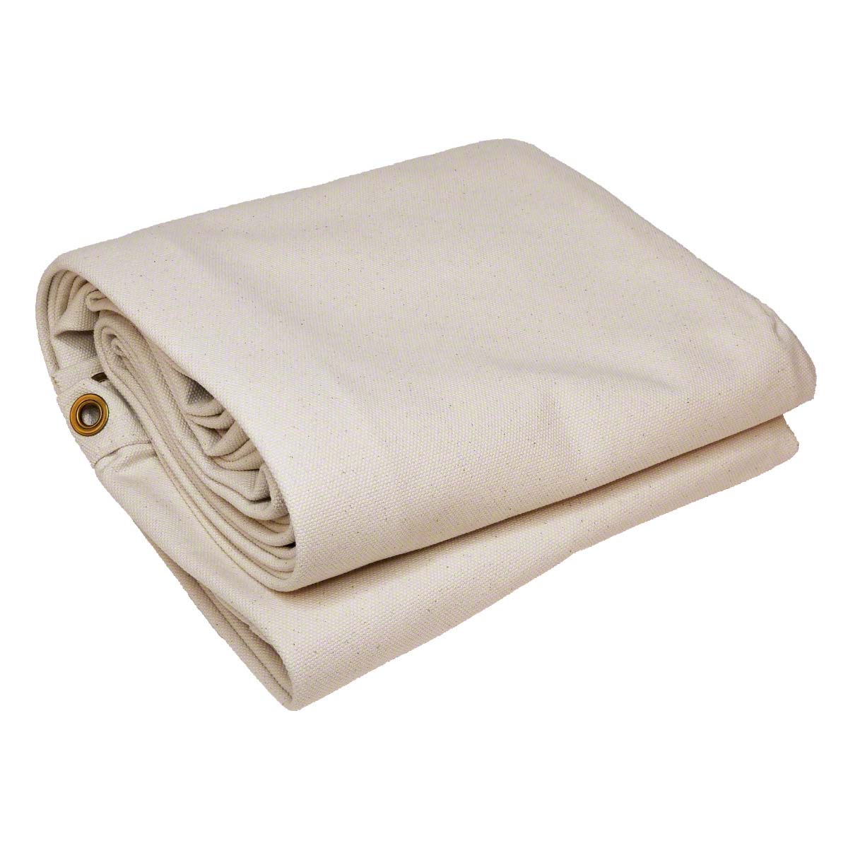 Sigman 16' x 16' #10 Natural Cotton Duck Canvas Tarp with Grommets - Made in USA