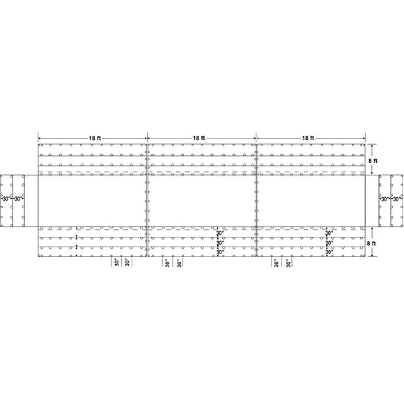 Sigman 8' Drop 3-Piece Flatbed Lumber Tarp Heavy Duty - 3-Piece Set - 18 oz Vinyl Coated Polyester - 3 Rows D-Rings