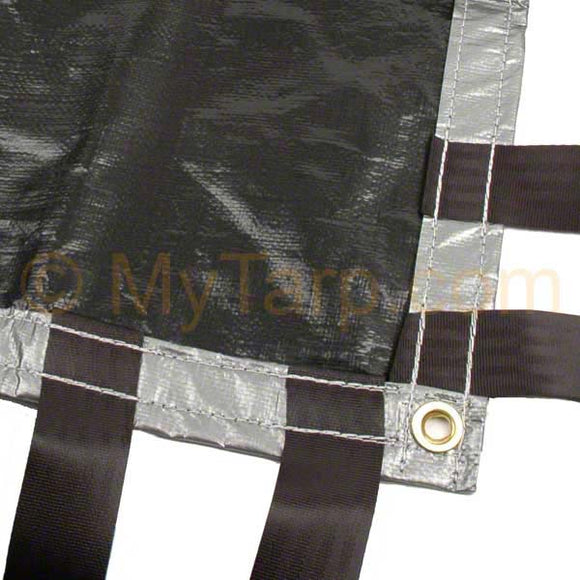 15' x 54' Hay Tarp - Silver Black Poly - UV Resistant Coated - New - Imported