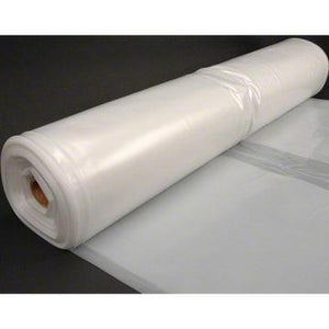 Husky 32' x 100' 6 MIL Clear Plastic Sheeting - Translucent Gray