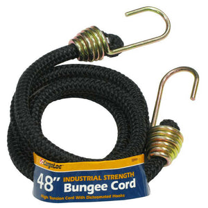 CargoLoc 48" Industrial Strength Black Bungee Cords with Dichromte Steel Hooks - 10 Pack