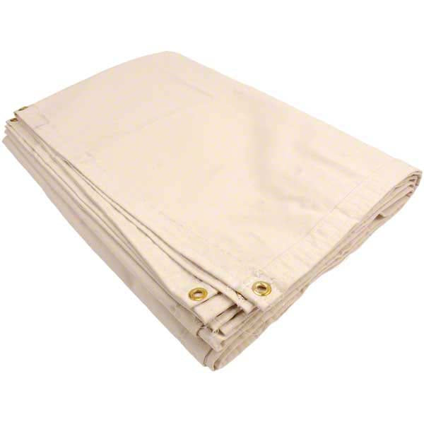 Sigman 12' x 20' Canvas Drop Cloth With Grommets - Painters Tarp Drop Cloth - 10 oz Natural Cotton