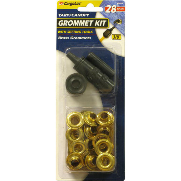 Grommet Tool Kit - Tarp Grommet Tools with Brass Plated Steel Grommets