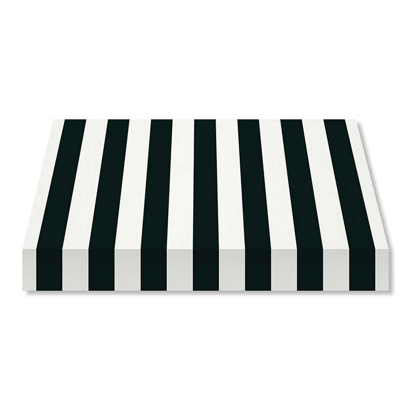 Recacril Acrylic Awning Fabric - R-017 - Stripes - White / Black