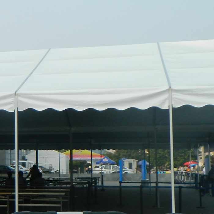 polyester tent material Sigman 16 oz Tent Top Fabric - High Gloss Vinyl Laminated Polyester with Blackout Layer - 61" Wide