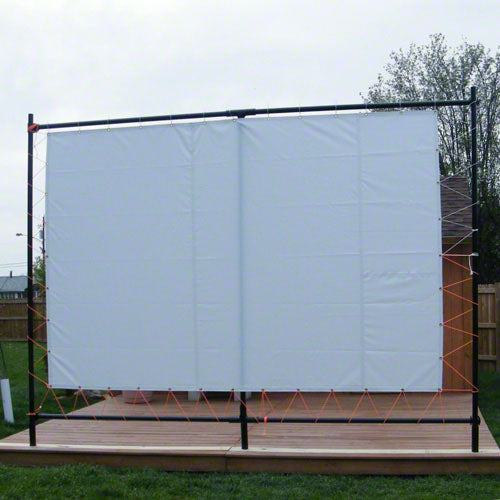 6' x 10' Outdoor Movie Screen Tarp - 16 oz Block Out Vinyl - White Col –