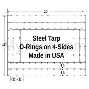 Sigman Steel Tarp 20' x 16' 18 OZ Vinyl Coated Polyester - Black