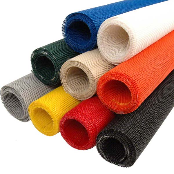 PVC coated mesh fabric for different applications like bags, windows for  tent