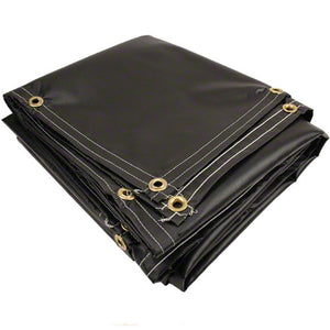 Sigman 6' x 10' 40 OZ Vinyl Coated Polyester Tarp - Made in USA - Black