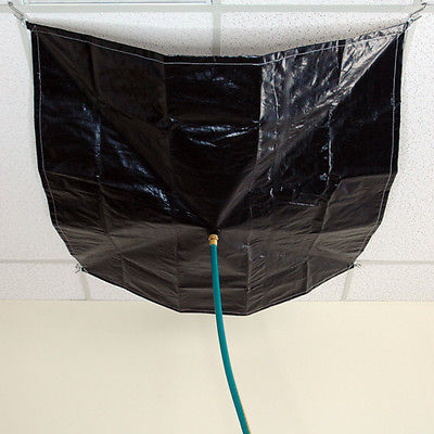 Sigman 8' x 8' Drain Tarp - Roof Ceiling Leak Diverter Tarp - Silver Black
